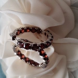 💝 STERLING SILVER 925 GARNET EARRINGS